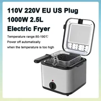 Friteuse électrique multifonction carrée 110V 220V 1000W 2,5L en acier inoxydable pour la maison 2