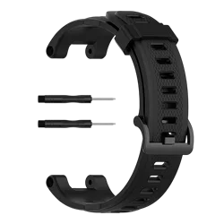 Soft Silicone Sport Strap with Breathable Design and Screwdrivers - T - Rex 1 (Black)