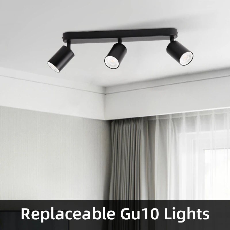 Ceiling Lamp LED Track Light for Bedroom Corridor Shop TOP Chandelier GU10 Bulb Replacement Lighting LED Spotlights Adjustable