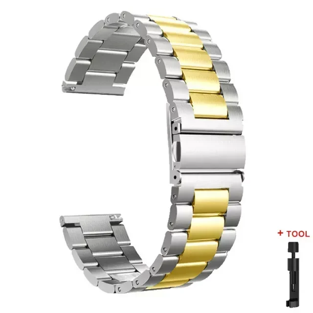 Stainless Steel Replacement Watch Band - 22mm Metal Strap Bracelet Accessories