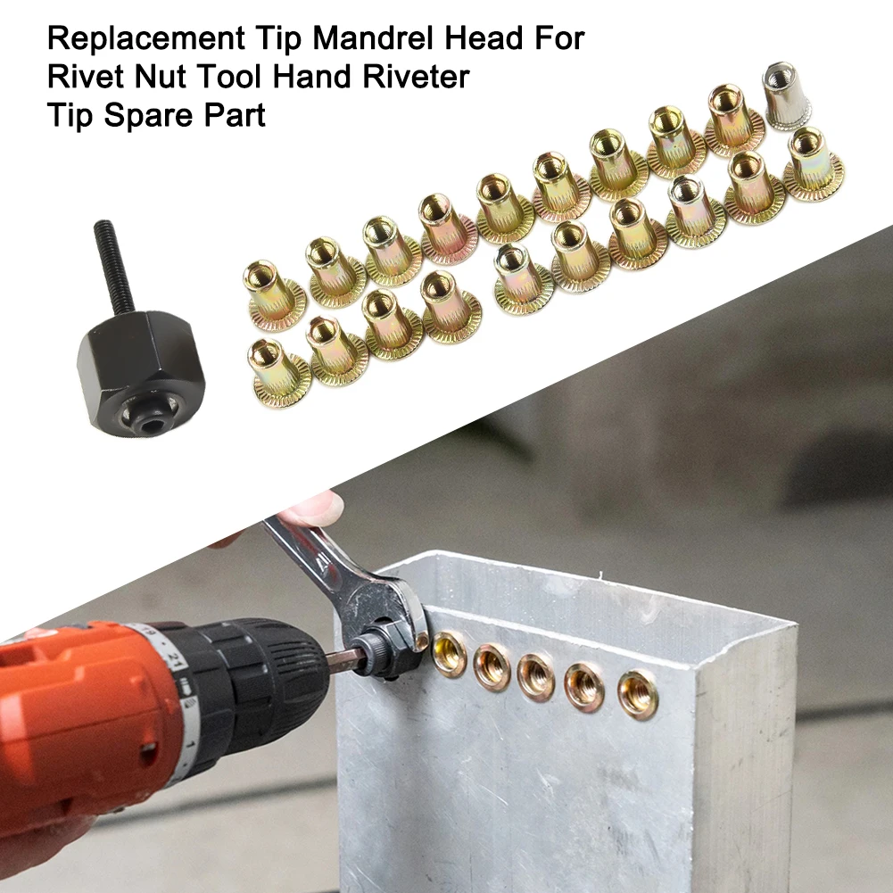 Description Picture 2 of item21 Pcs Hand Rivet Nut Gun Head Nuts Riveter Tool M3 M4-M5 M6 M8 M10 For Rivet Nut Gun Riveting Riveter Tool With Steel Nuts