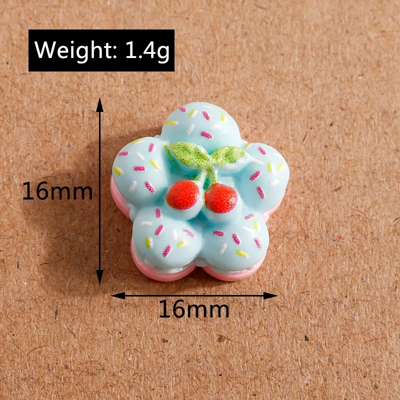 10 Stück Mix süße Lebensmittel Donut Kuchen flache Rückseite Harz Cabochon Verzierungen DIY Scrapbooking für Mädchen Haarnadel Brosche Haarschleifen – Detail 29