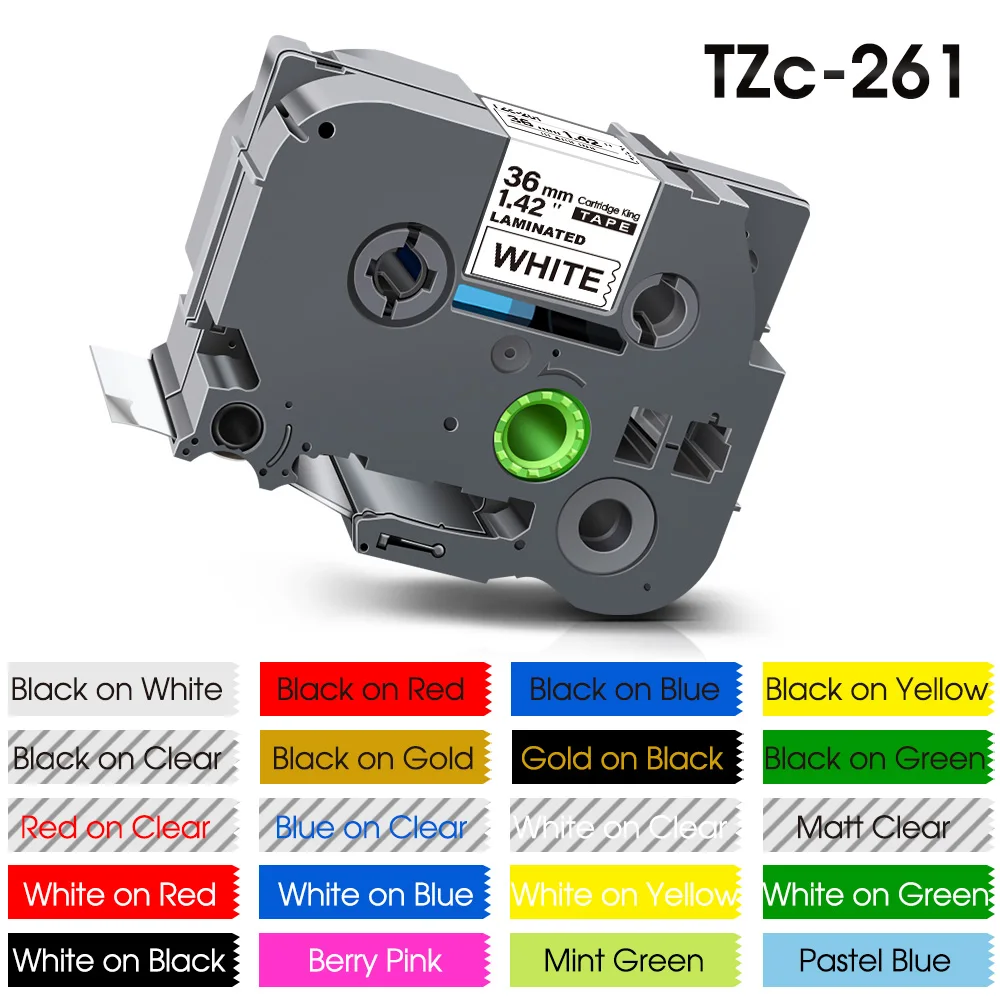 Description Picture 2 of item1PCS 36mm Label for Brother TZ261 TZe-White-Tape Laminated Cassette Ribbon TZ161 661 Compatible for Brother P-touch Label Maker
