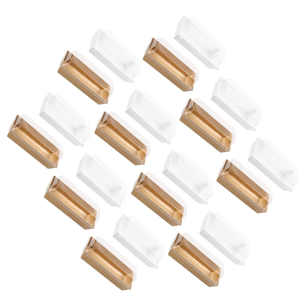 20 Pcs Packing Box Pastry Candy Container Food Containers with Lids Cake Boxes Kraft Paper