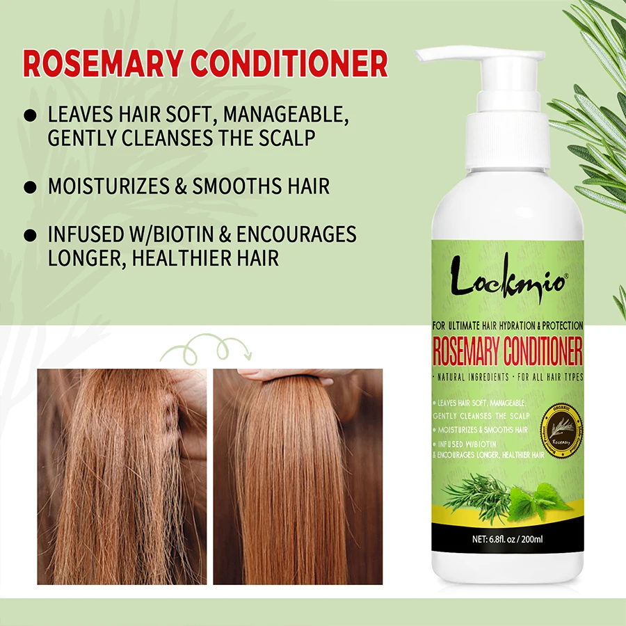 LOCKMIO 200ml Shampoo and Conditioner with Rosemary Mint Hair Care Products Kit For Stronger and Healthier Hair hair care products