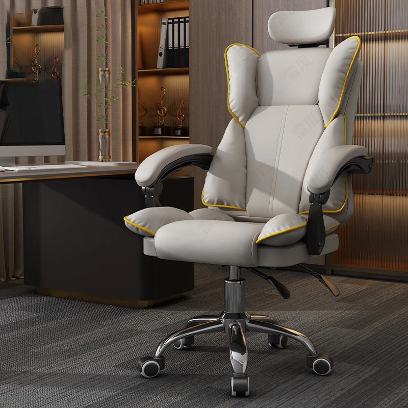 Designer Computer Dining Chairs Modern Leather Armrest Accent Backrest Relaxing Chair Living Room Cadeiras De Jantar Furniture relaxing chair big high back pu leather computer chair living room chairs gaming gamer office armchair writing ergonomic swivel