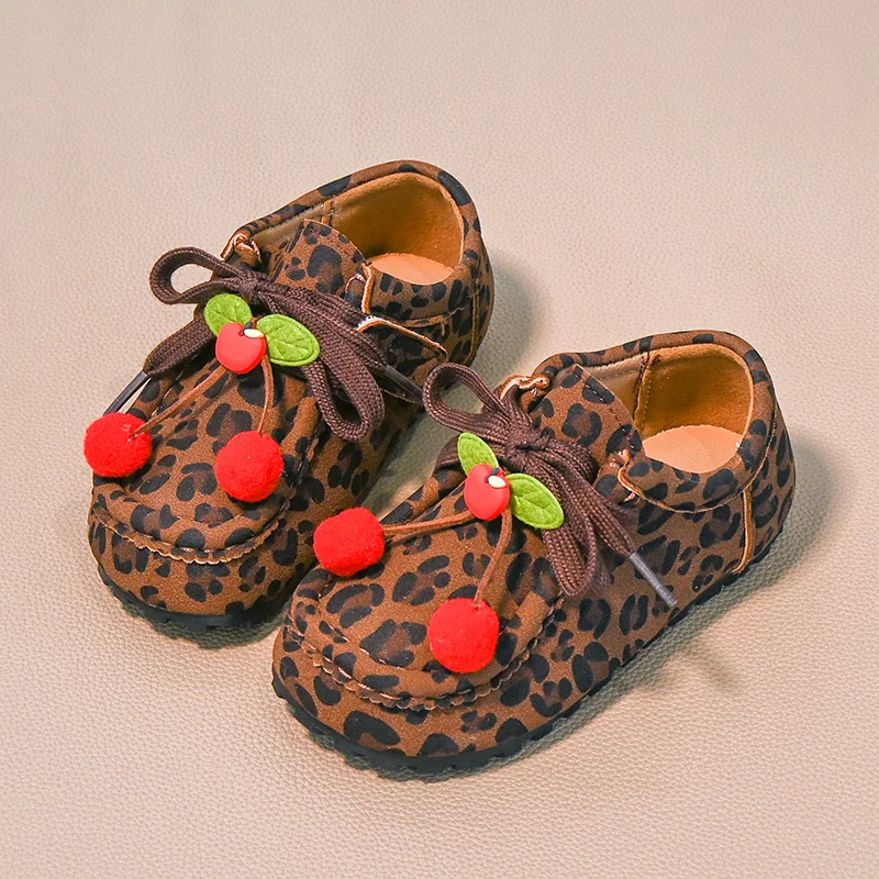 Leather Ballet Flat Shoes for Kids Girls