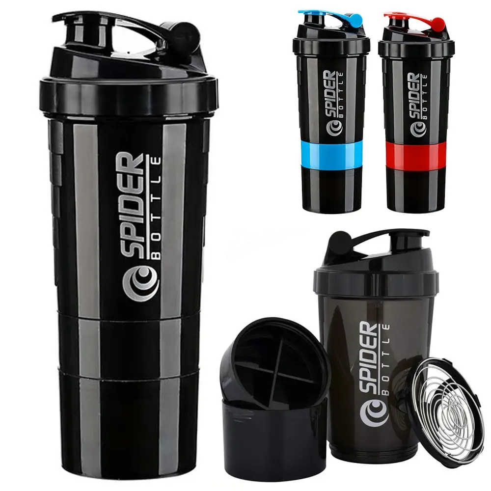 Protein Shaker Cup 3 Layers Shaker Protein Bottle Powder Shake Cup for Body Building Exercise