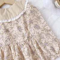 Robes à fleurs pour bébés filles de 3 à 7 ans, tenue de princesse en dentelle, à motif floral rabattu, printemps automne 4