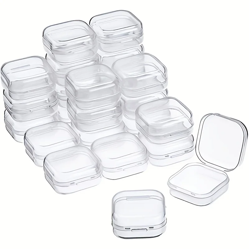 Compact Storage Solution: 40 Hinged-Lid Mini Containers for Organizing Small Items, Crafts, Jewelry, and Hardware