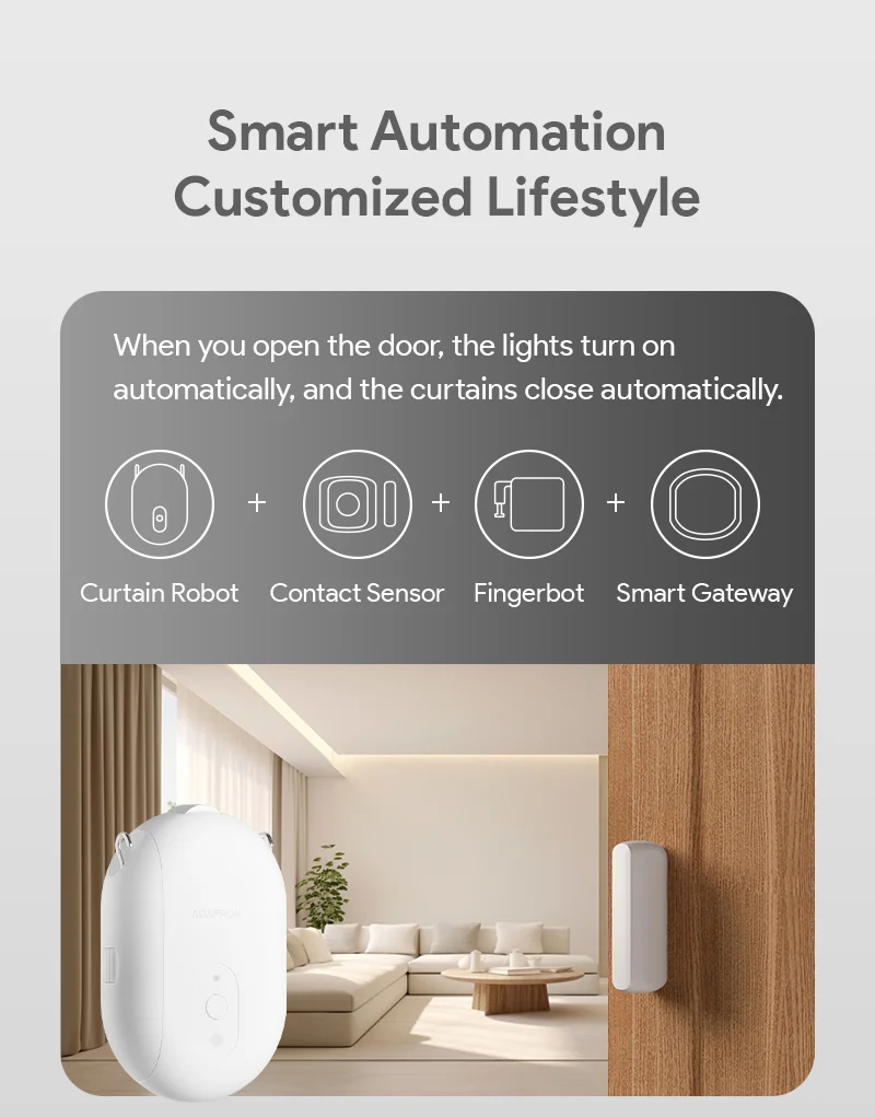 Tuya Smart Zigbee / Bluetooth Curtain Motor with Hooks Smart Curtain Pusher Robo