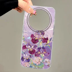 Retro Artistic Gradient Purple Egret Flower Phone Case Cover - Honor X6c (Yzwh69)