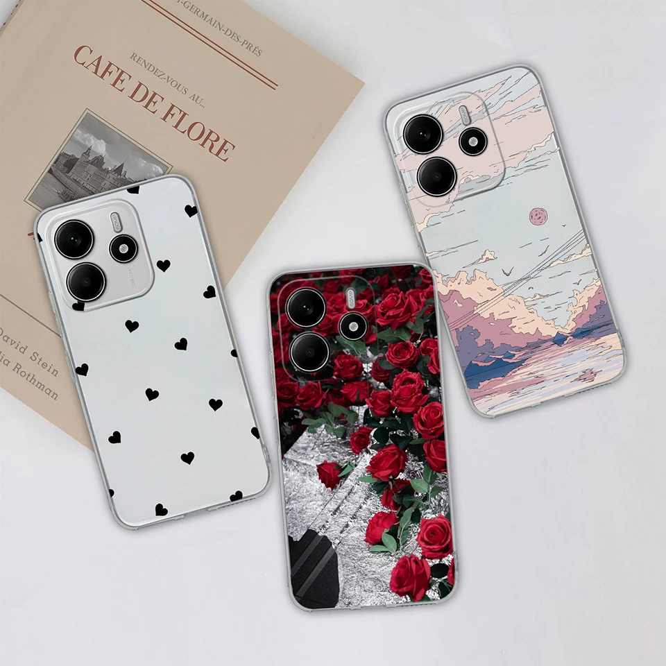 Love Heart Butterfly Transparent Shockproof Anti-Fingerprint Case