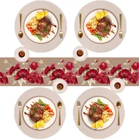 Set of 6 Round Braided Placemats 34CM Table Mats for Dining Tables Christmas Halloween Woven Washable Non-Slip Place mats 5