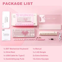 YUNZII B87 Pink Mechanical Gaming Keyboard, QMK/VIA Custom Gasket RGB Keyboard, Wireless Aesthetic Keeb, Wrist Rest for Win/Mac - Image 6
