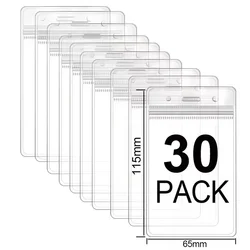 Clear Waterproof PVC Card Holder with Clip - Slim Protective Sleeve (A - Clear 30PCS)