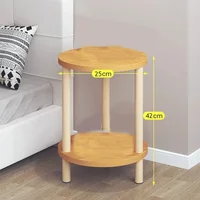Table de chevet ronde et carrée moderne en bois, Double couche, pour la maison, le bureau, la chambre à coucher, le salon, le canapé, Table d'appoint, Table basse 6
