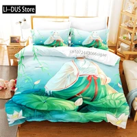 Ensemble de housse de couette Lotus rose, ensemble de literie Jingguan naturel, 200x200, 220x240cm, pour femmes et enfants, décorations de chambre à coucher 4
