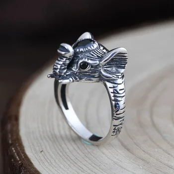 Vintage Cute Elephant Rings for Women Female Silver Color Ring Adjustable Party Fashion Jewelry Statement Custom Jewelry 1