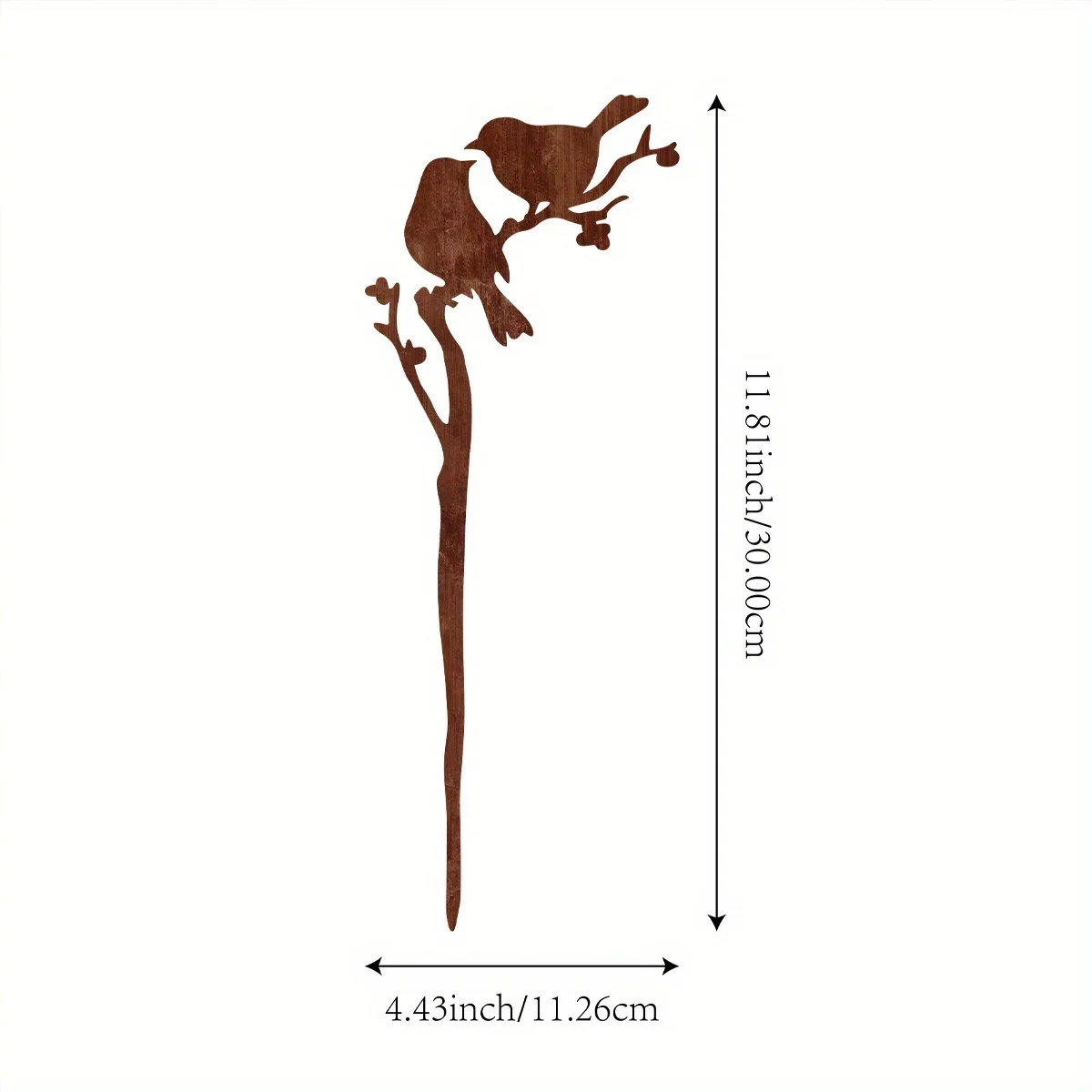 Rostiger Vogel-Gartenstecker aus Metall, Outdoor-Dekoration, rostbeständige, von der Natur inspirierte Rasenkunst mit aufwendigem Vogel-Design für Gärten