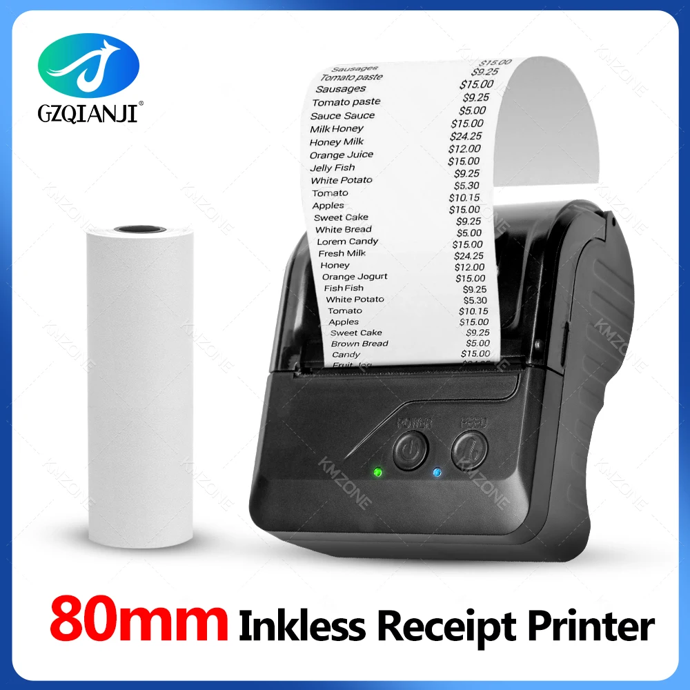 80mm Thermal Printer Portable Receipt Ticket Wireless Bluetooth Mobile Pocket Bill Machine Android Loyverse POS 3 inch Maker 1