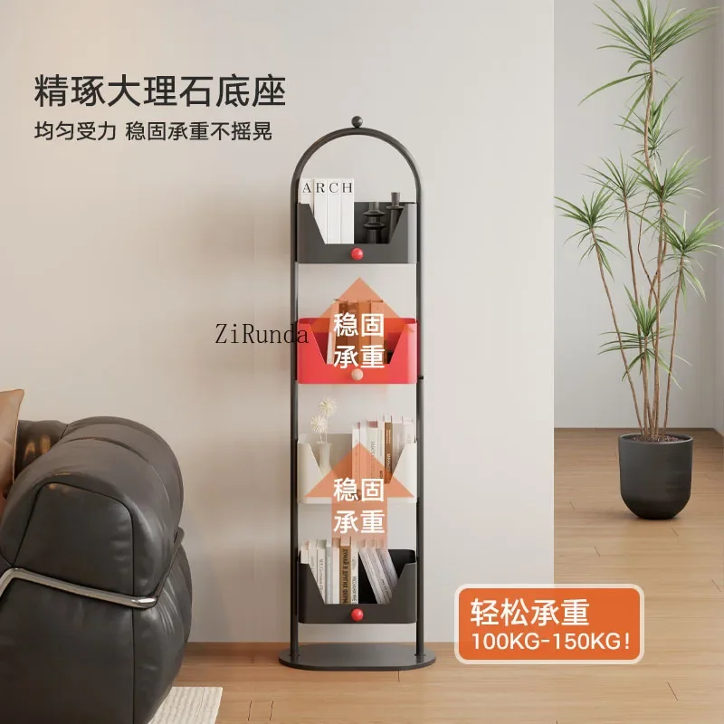 Bookshelf living room wrought iron wall corner storage narrow cabinet display snack rack