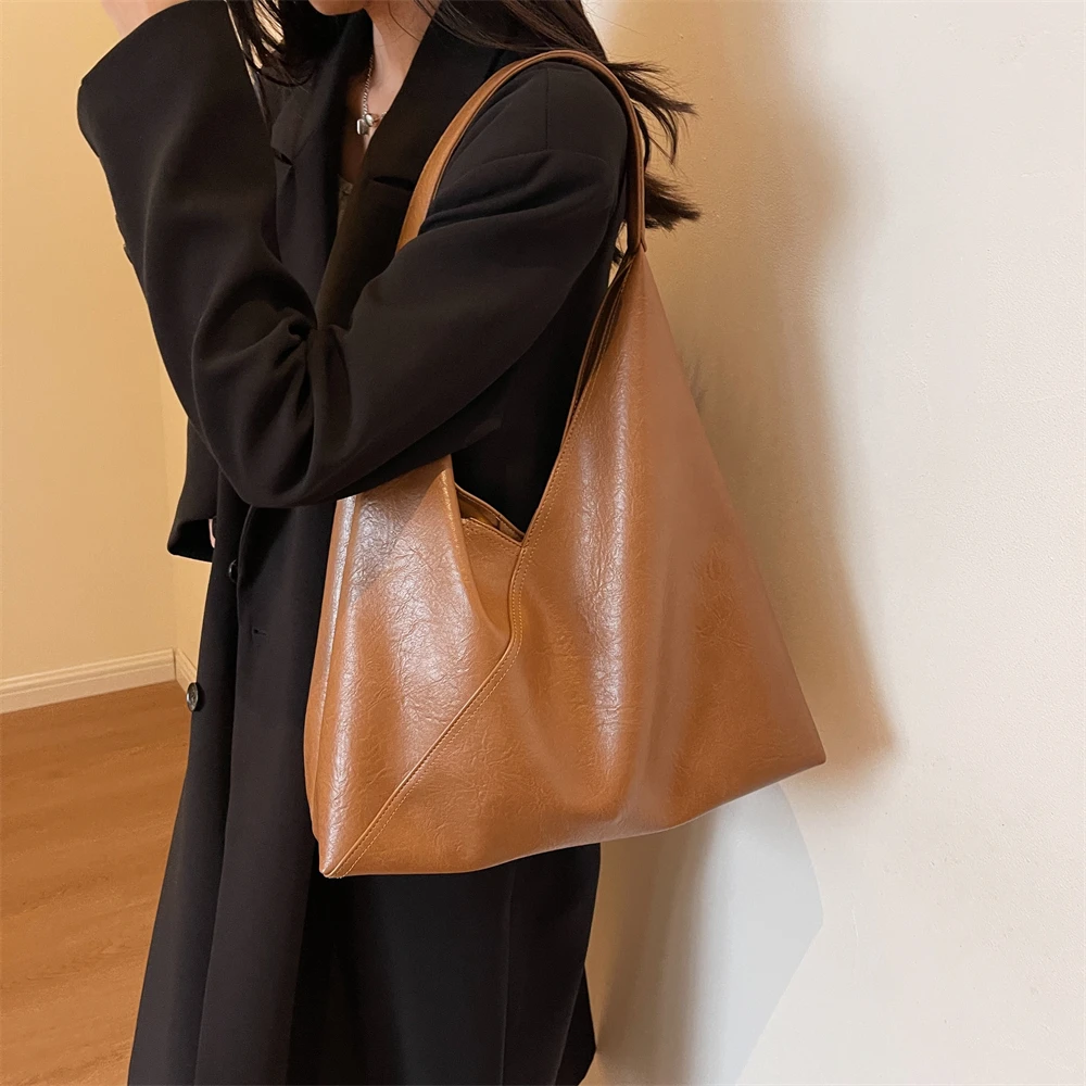 Retro 2-in-1 Shoulder Bag - Large Capacity PU Leather Tote for Women