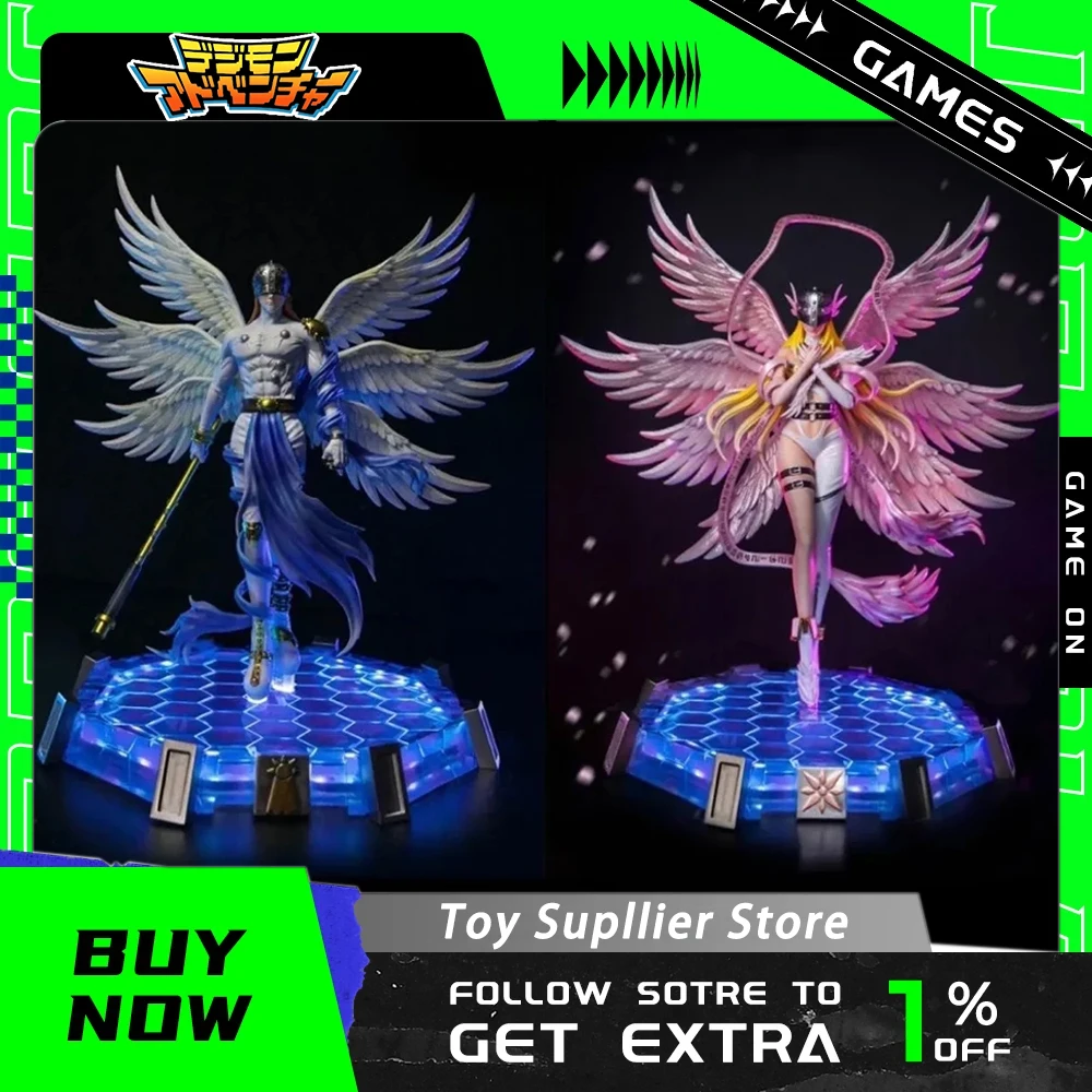 

In Stock Digital Monster Anime Figures Angemon Angewomon Action Figures Digimon Figurine PVC Statue Model Doll Decora Toys Gifts