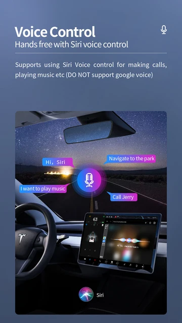 Wireless Ownice Carplay Android Auto for Tesla Connect Siri Assistant  Control Bluetooth for Spotify Waze Google Map No Need Sim