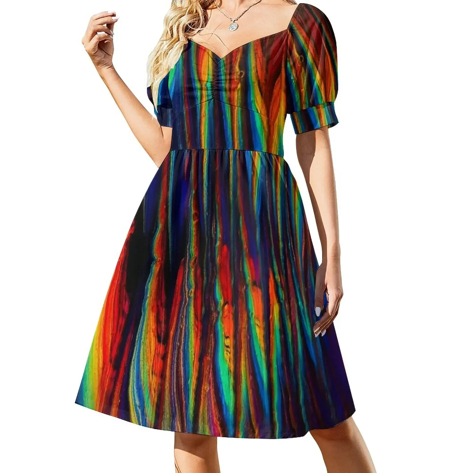 thumbnail image 1 of Vestido gótico de manga corta en zigzag, vestido sexy para mujer, atuendo de verano para mujer, 1 of 8