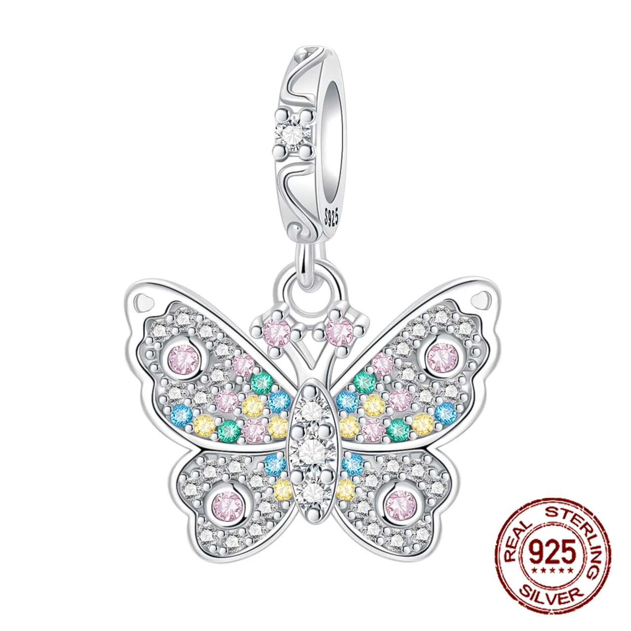 [グレースユー]Grace Butterfly Charm (Silver) 925 Sterling Silver Colored Zircon Grace Dreamy Butterfly