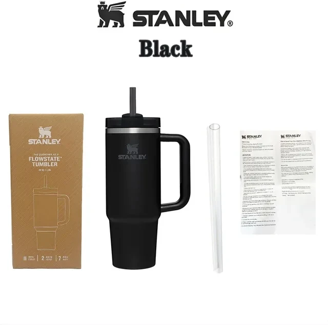 30oz/40oz Stanley Tumbler with Handle Straw Lid Stainless Steel Vacuum  Insulated Car Mug Double Wall Thermal Iced Travel Cup