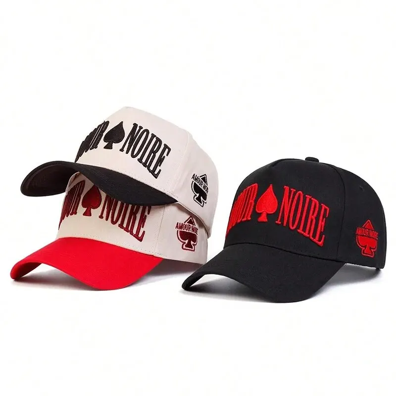 Baseball Cap Snapback Cap Outdoor Sun Hat Unisex AMOUR NOIRE Spades Embroidery Baseball Caps Spring and Autumn Outdoor Adjustable Casual Hats Sunscreen Hat
