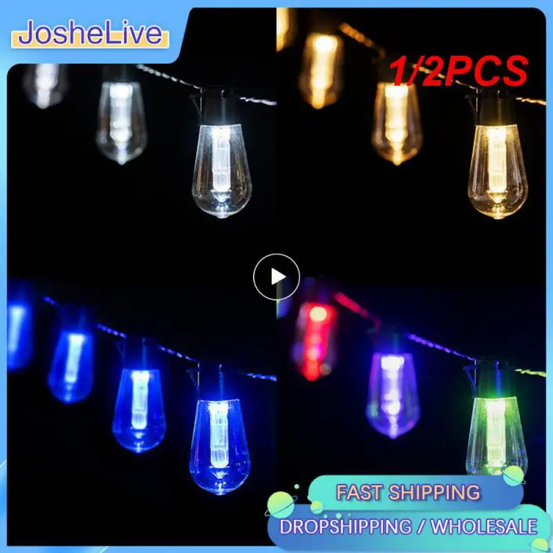 

1/2PCS Outdoor Solar String Lights LED IP65 Waterproof Edison Bulb Retro Vintage Christmas Garland Garden Party Decoration Fairy