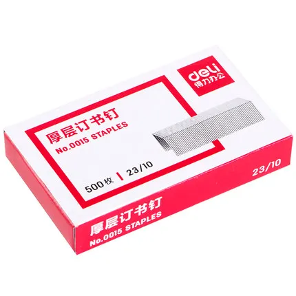

3Boxes Deli 0015 Heavy Duty Thick Staple 23/10 Staple Can Be Used For 60 Pages 500Pcs/Box