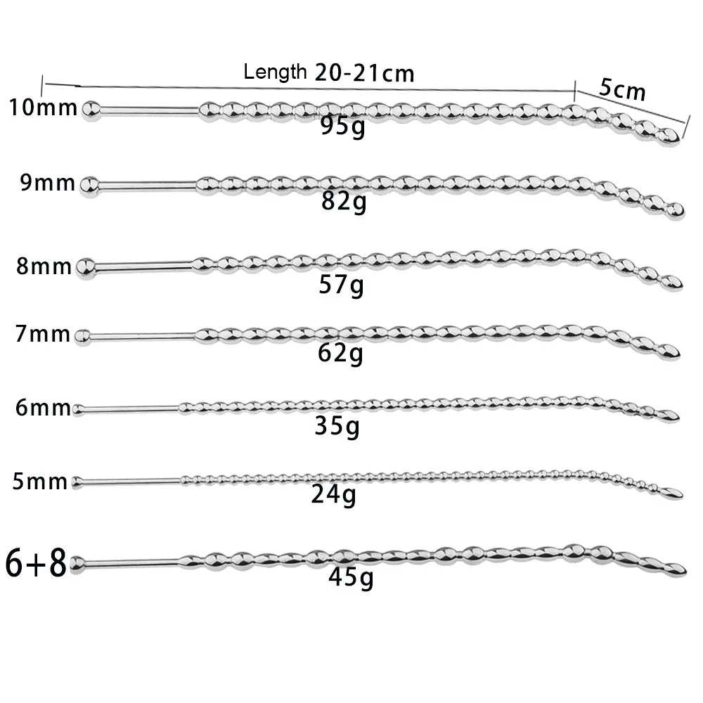 Male Stainless Steel Urethral Sounds Urethra Stimulate Dilator Beaded Insert Rods Sounding Penis Plug for Men Sex Toys Sexshop urethral dilator,silicone urethral dilator