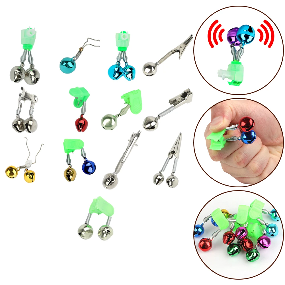 

10pcs Fishing Bite Alarm Double Fishing Rod Bell Twin Ring Bells With Clip Fish Bite Alarm Indicator Fishing Tackle Accessories