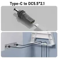 Type-C to DC Adapter for Starlink Mini Outdoor Waterproof Barrel Jack Charging Cable Ports Supports PD Protocol 100W (20V/5A) 2