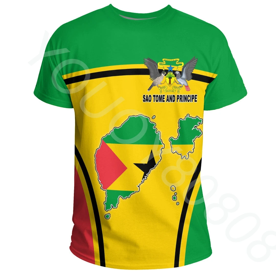 

New Sweatshirt Africa Zone Apparel Print Sao Tome and Principe Active Flag Tee Shirt Casual Street Tops for Men and Women