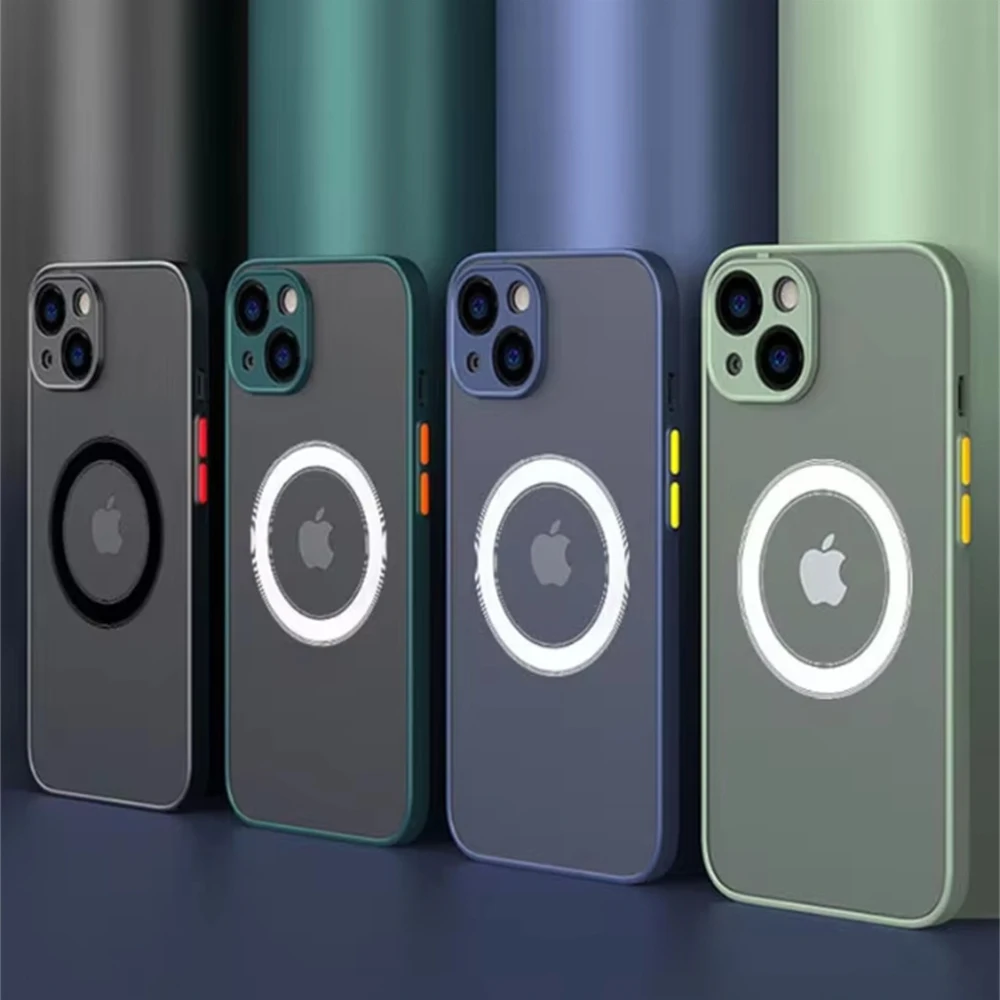 Matte Magnetic Wireless Charge Clear Case with MagSafe Compatibility