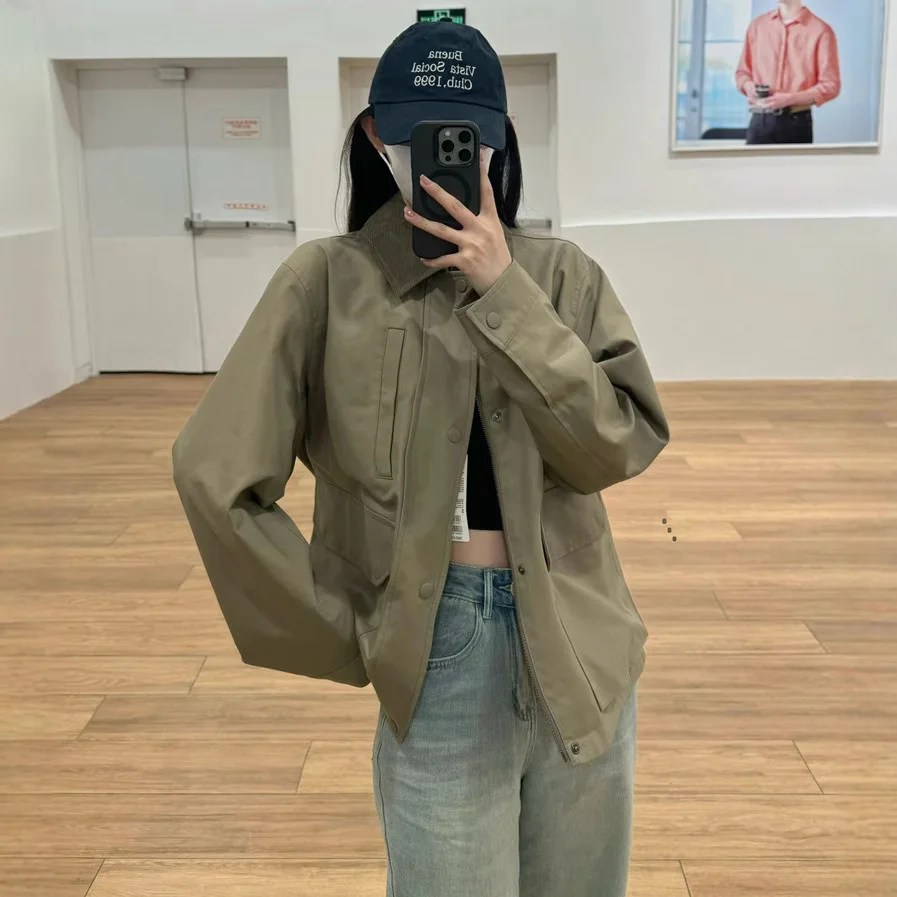 남성 및 여성 야외 레저 캠핑 하이킹 짧은 재킷, 영국 스타일 짧은 패션 트렌드 스트리트