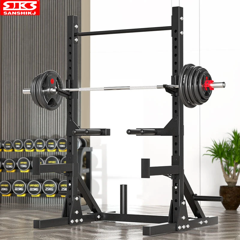 Rack Squat Diviso Regolabile In Altezza Telaio Per Sollevamento Pesi Con Bilanciere Per Panca Pull-Up Commerciale