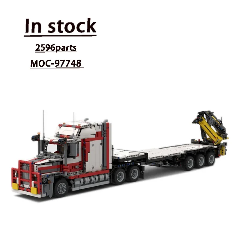 

MOC-97748 Flat Truck Assembly Splicing Building Blocks Model with Crane 2596 Parts Kids Birthday Building Blocks Toy Gift