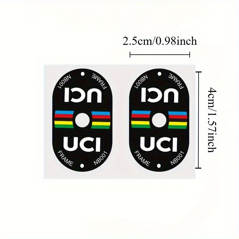 2PcsUCI Certified Bicycle Valve Sticker - Scratch Resistant, High Quality PVC Material for Road and Mountain Bike
