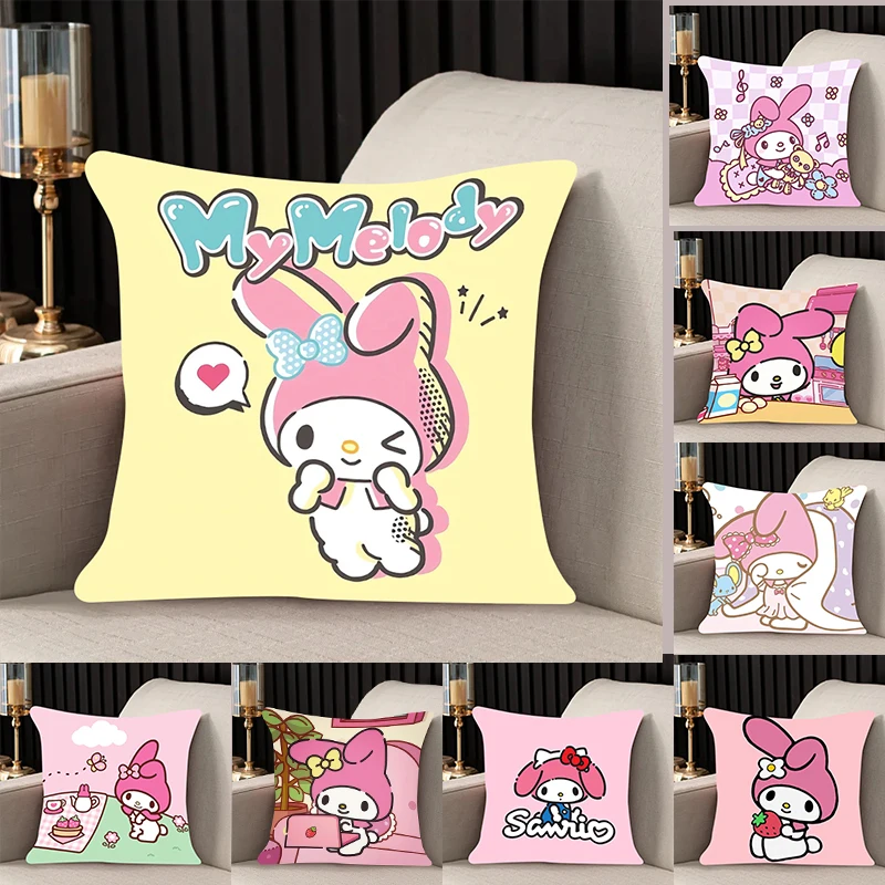 

Pillow Cover My Melody room bedroomo office coffee shop car Dakimakura Throw Pillows iving room Pillowcase Kawaii Girl gift