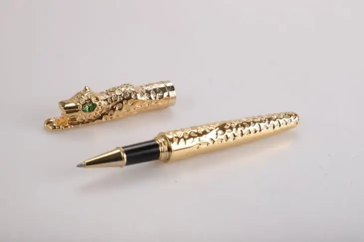 Jinhao Ancient Full Metal Golden Roller Ball Pen Panther Cheetah Advanced Collected For Writing Ink Pen Stationery JR013 jinhao high grade full metal gray roller ball pen panther cheetah advanced collected for writing ink pen supplies jr013