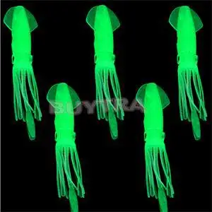 

1Pcs 105mm Soft Fluke Fishing Saltwater Octopus Squid Skirt Luminous Lures Baits Glow in Dark Fishing Lures 2021 New