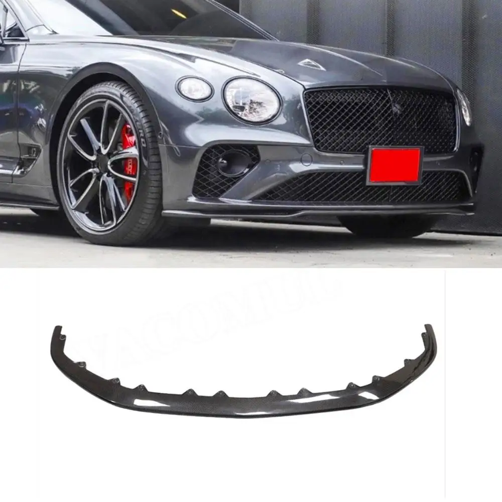 

ФАП Неокрашенный передний спойлер для губ из углеродного волокна для Bentley Continental GT W12 2018-2021 ФАП защитный бампер для подбородка