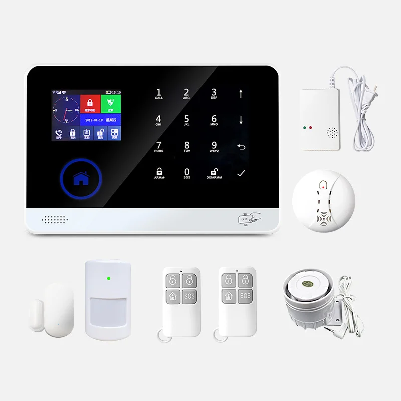 

Anti-Theft smoke detector Fire Gsm Wifi Wireless Alarm system home security house alarm system