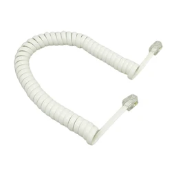 Premium Coiled Telephone Handset Cord - 6Ft, Multi - Color (White)